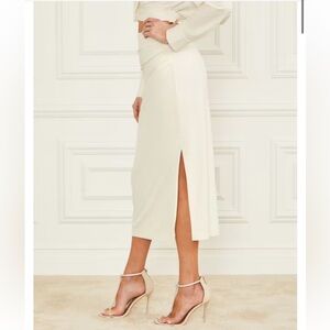 Marciano Cream Pencil Skirt with Side Slit
